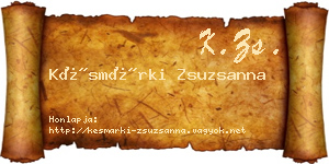 Késmárki Zsuzsanna névjegykártya