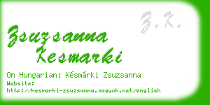 zsuzsanna kesmarki business card