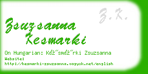 zsuzsanna kesmarki business card